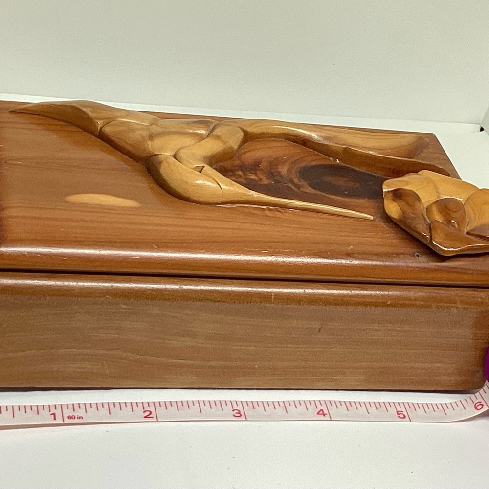 Rare❣️ Beautiful Wood Hummingbird Flower Trinket Storage Decorative Box Art - Picture 13 of 13
